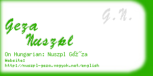 geza nuszpl business card